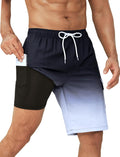 SILKWORLD Men's Swim Trunks with Compression Liner (Style D72M)