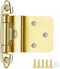 40 Pack 20 Pair Gold Cabinet Hinges - Durable Self Closing Inset