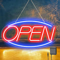 22 in x 11 in LED Neon Open Sign for Business - Ultra Bright Oval