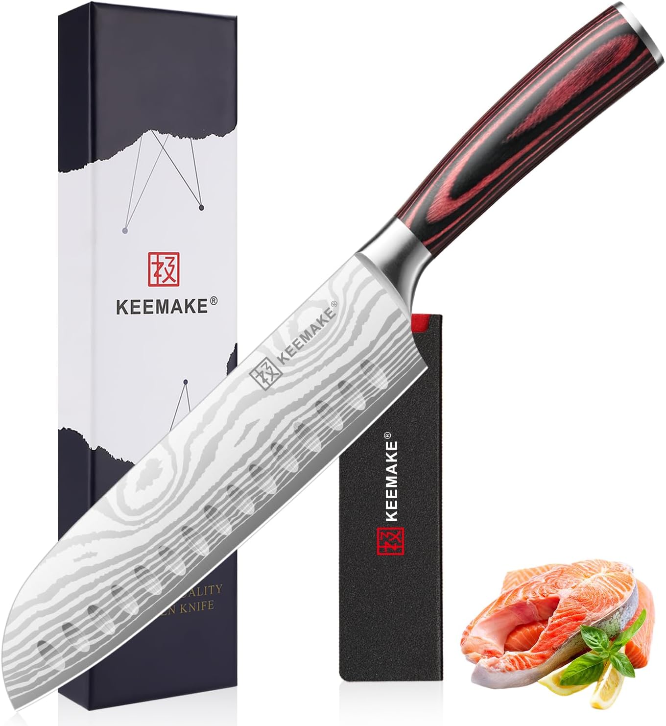 7 Inch Japanese Santoku Knife with Ultra-Sharp High Carbon Blade
