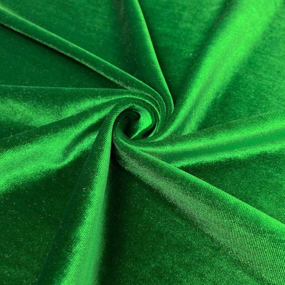 Stretch Velvet Fabric 58/60 Inches Wide in Kelly Green - 5 Yard