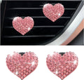 Car Bling Air Vent Clips Heart Charm - Sparkly Car Interior Accent