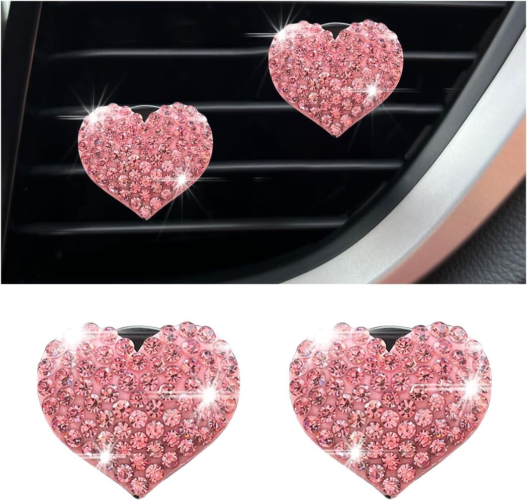 Sparkly Heart Bling Vent Clips by Osilly
