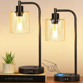 Industrial Touch Control Table Lamps with USB Ports and AC Outlet