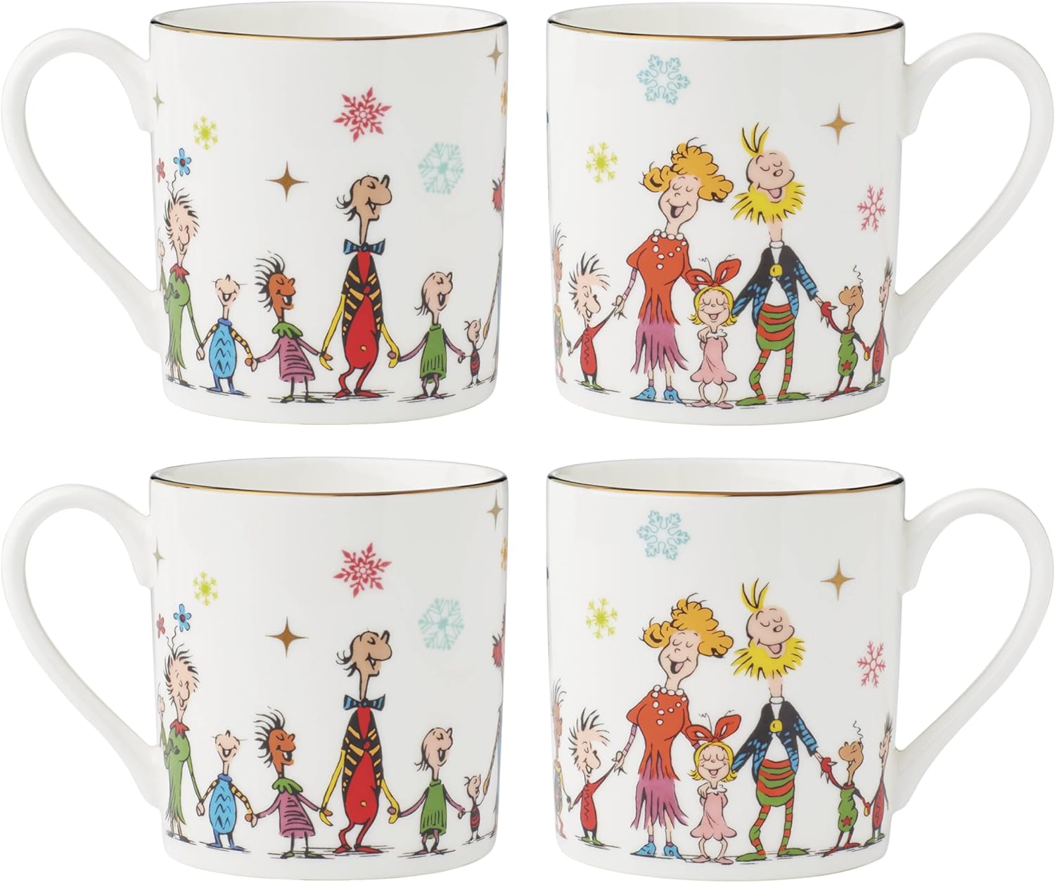 Lenox Merry Grinchmas Mugs Set of 4 for Holiday Hosting