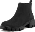 Women's Platform Chelsea Boots Lug Sole Slip On Ankle Booties - 2in