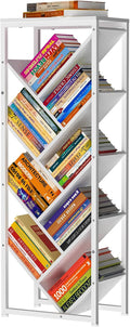 9 Tier Tree Bookshelf White - Space-Saving Modern Bookcase