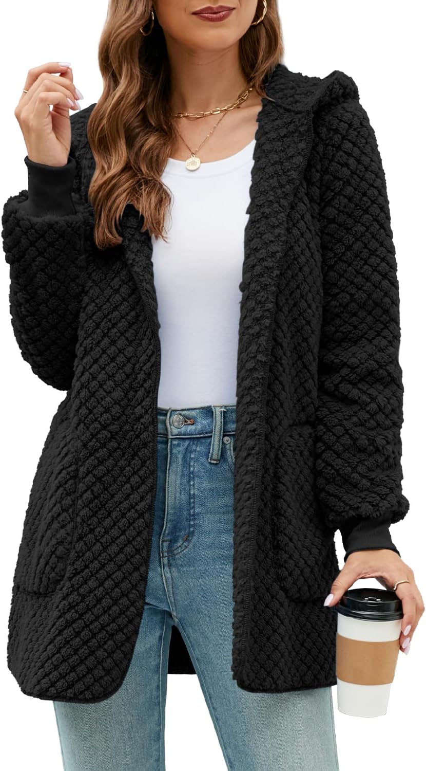 Yanekop Womens Oversized Sherpa Jacket for Cozy Winter Wear