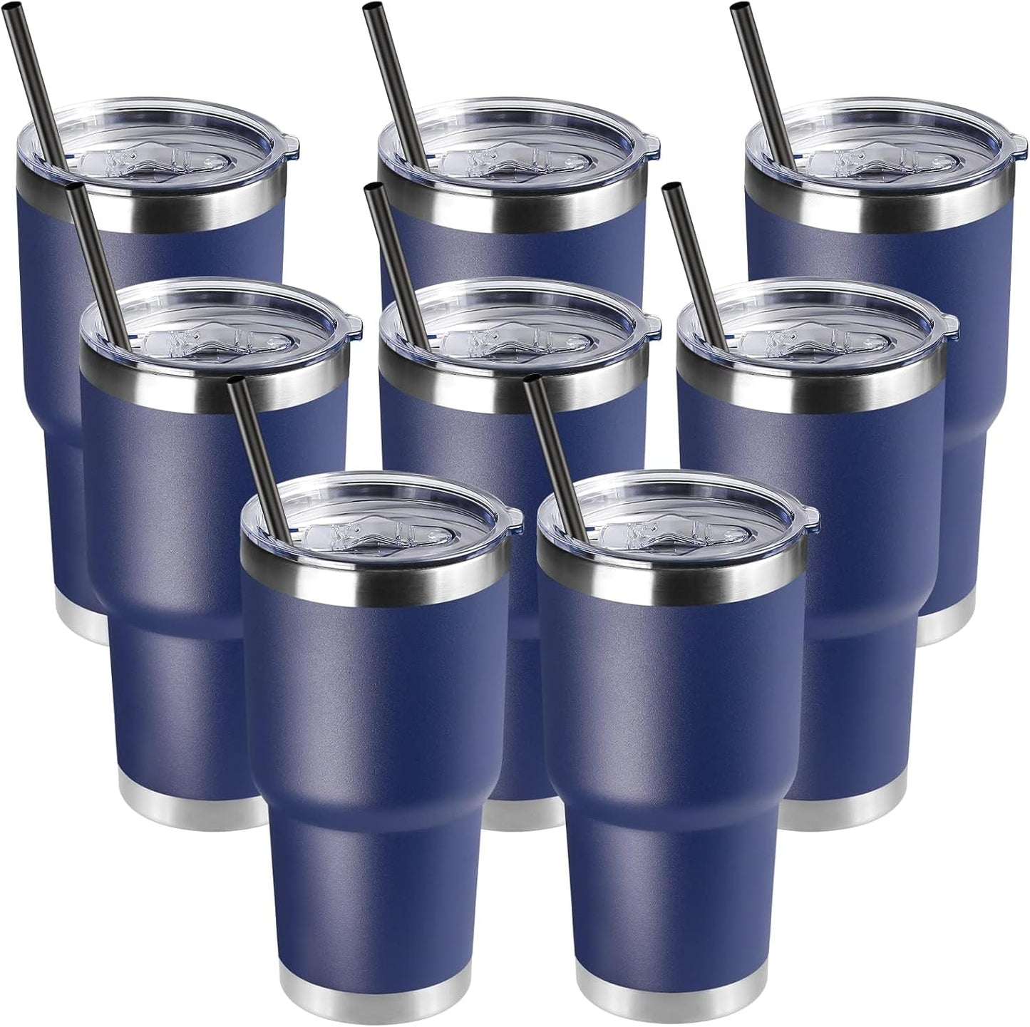 30oz Insulated Vacuum Stainless Steel Tumbler with Lid and Straw