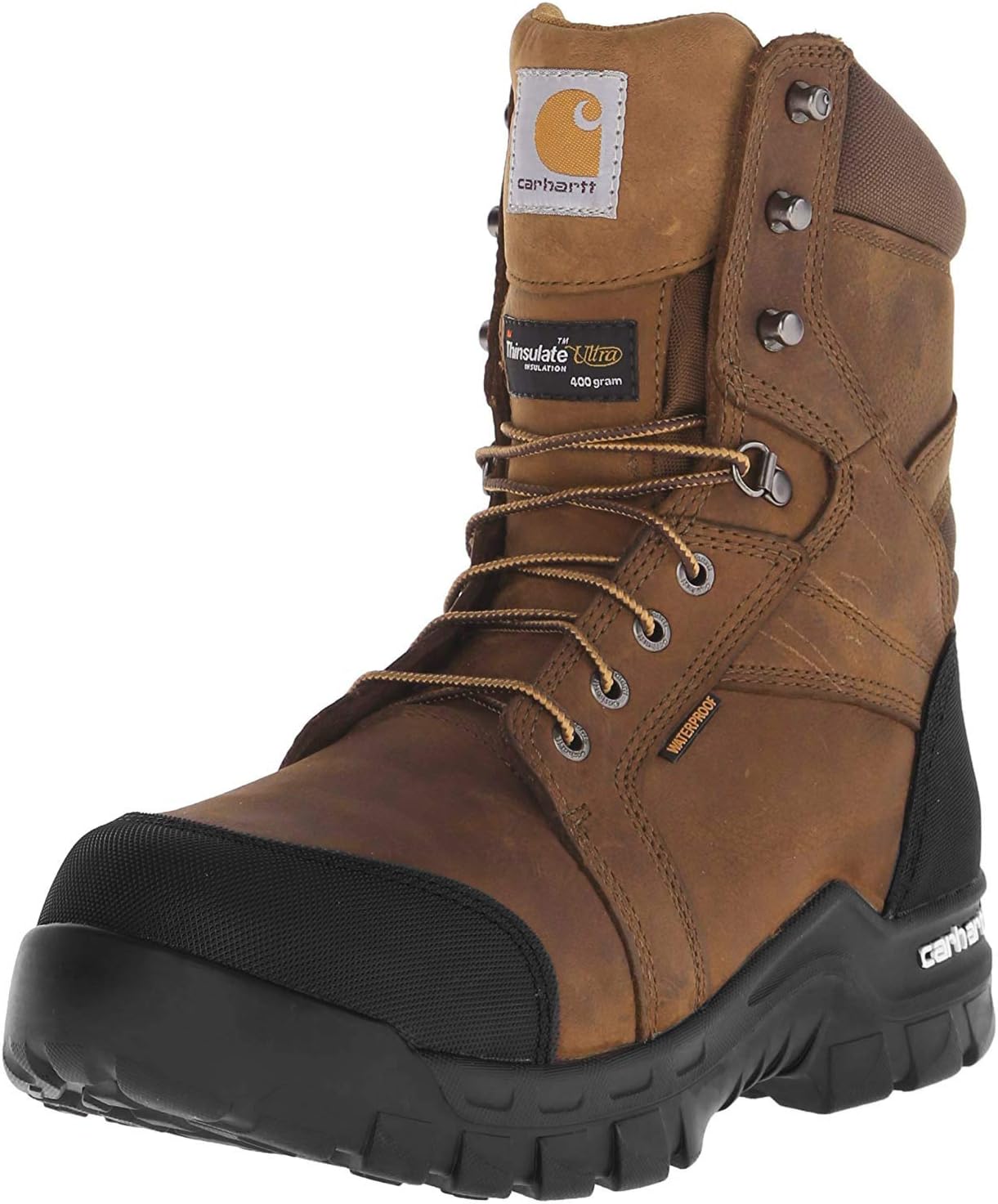 Carhartt Footwear CMF8389 8-Inch Brown Waterproof Insulated Boots