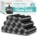 40-45 Gallon Black Trash Bags 120 Count - Year-Long Value