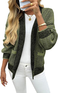 Womens Open Front Waffle Knit Cardigan - Cozy Fall Layer Saodimallsu