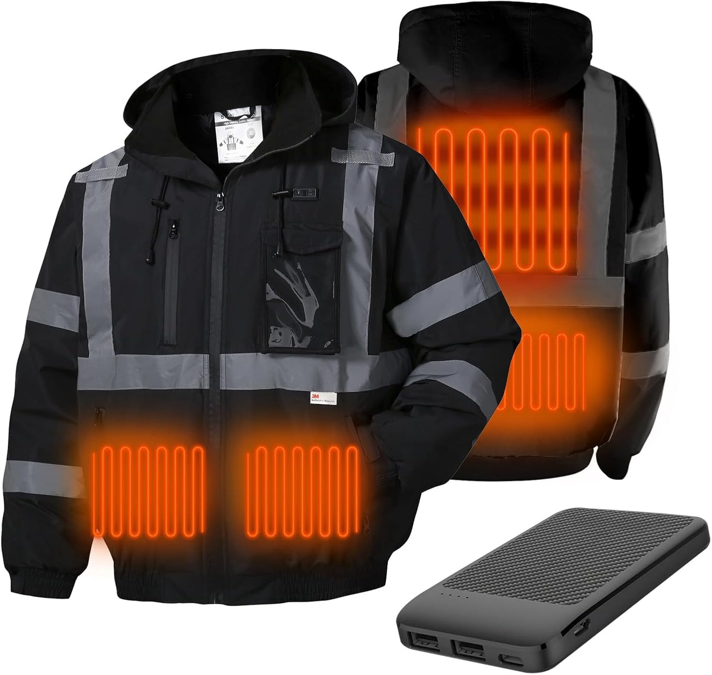 Professional Heated Jacket for Cold Weather with Hi-Vis Safety