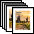 24x30 Picture Frame Set of 5 Black Poster Frames - Flexible Mat