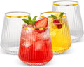 Goodluck 36 Pack 12oz Stemless Plastic Wine Glasses - Clear Ribbed