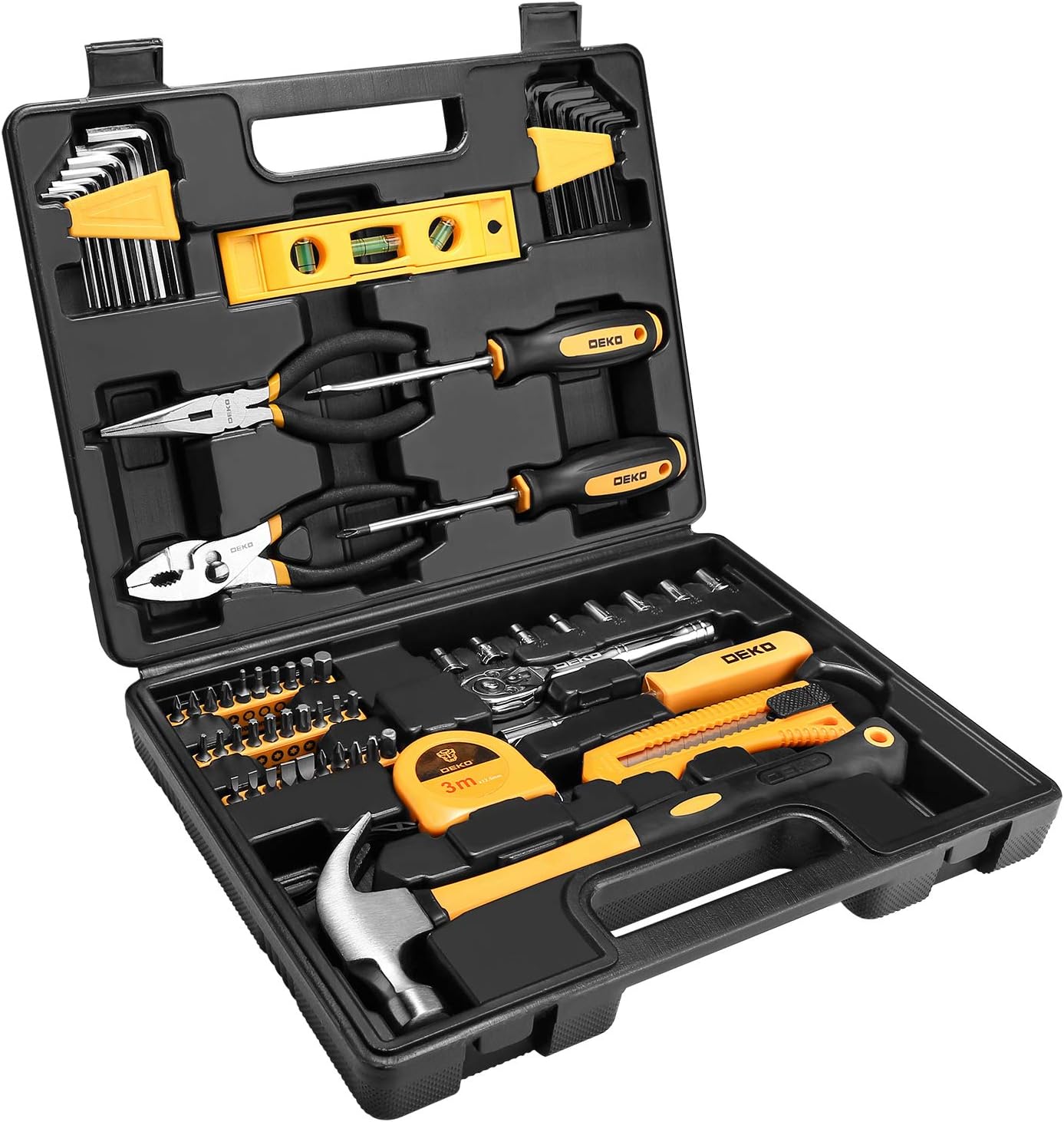 DEKOPRO 65 Pieces Tool Set for Essential Household Repairs