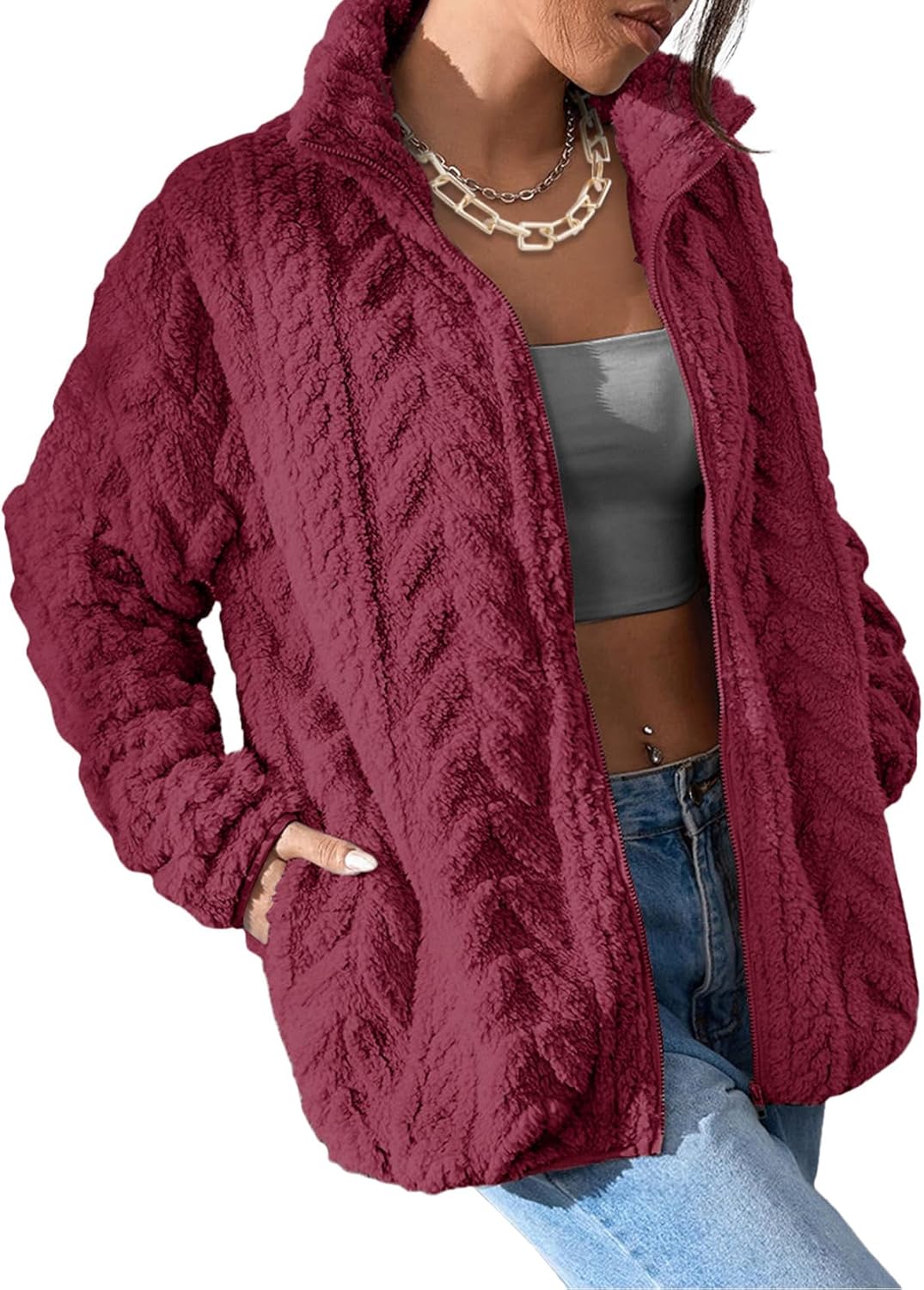 Dokotoo Winter Fleece Jacket for Women - Cozy Oversized Style