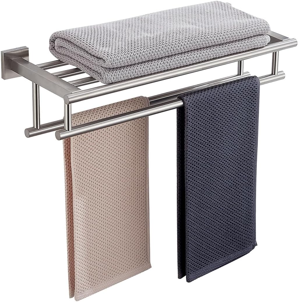 20 Inch Wall Mounted Towel Rack for Bathroom in Brushed Nickel