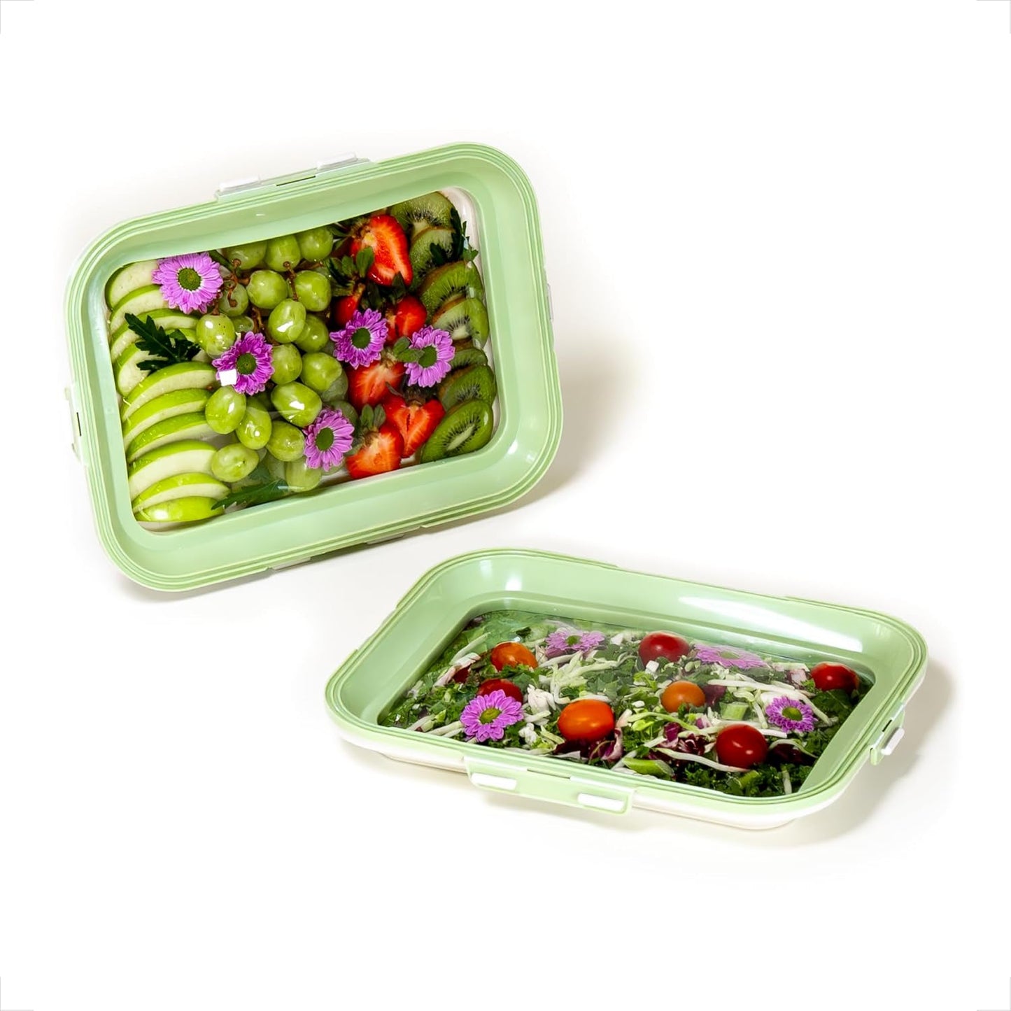 Portable Snack Tray 2-Pack for Meal Prep and Travel Needs