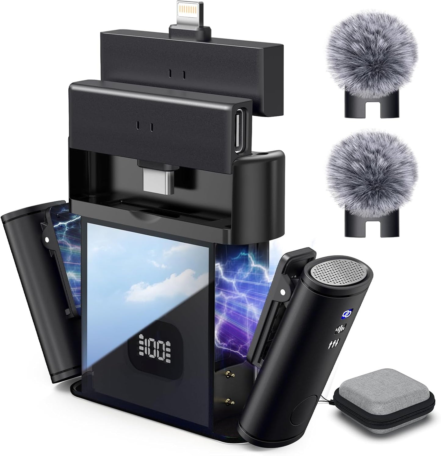 Rythflo Wireless Mic Set - Noise Reduction, 22H Battery, 131ft Range