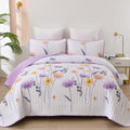 Dinjoy King Size Quilt Set Floral Design for All Seasons