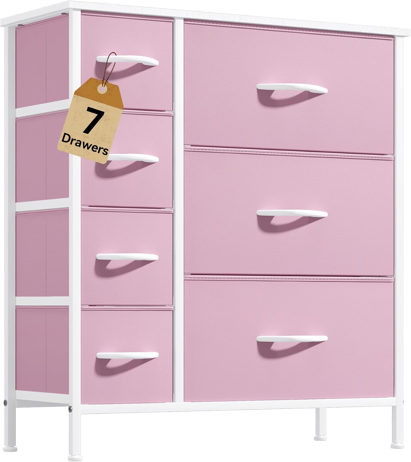 DWVO Fabric Dresser with 7 Drawers for Bedroom and Living Room