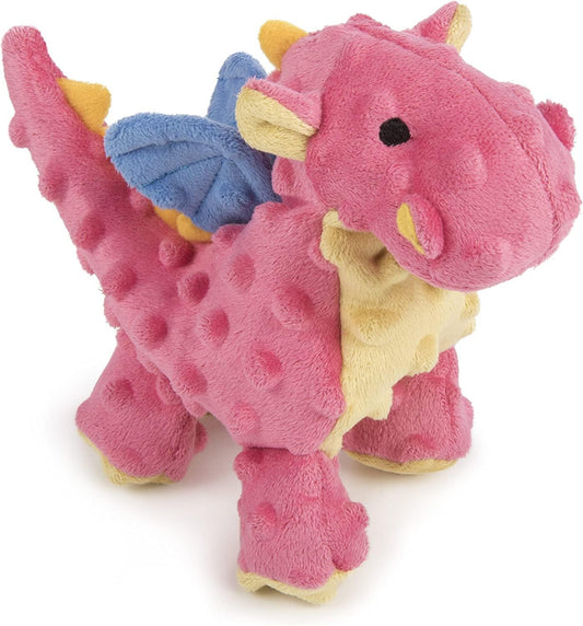 Chew Guard Tech: goDog Dragon Plush Toy - Coral