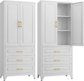 75 Inch Kitchen Pantry Cabinet with 3 Drawers and Adjustable Shelves