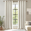 Ivory White Velvet Blackout Curtains 96 in - Room Darkening