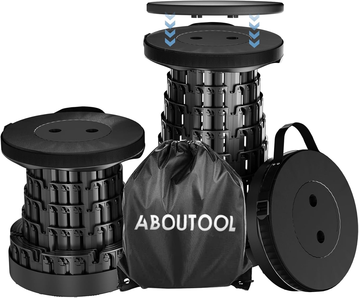 Upgraded Collapsible Stool with Removable Cushion for Comfort