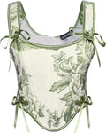 Scarlet Darkness Corset Tops for Women Renaissance Floral Bustier Size
