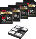 Ritz Gear Extreme Performance Video Pro 64GB SDXC 4-Pack - Fast 4K/8K