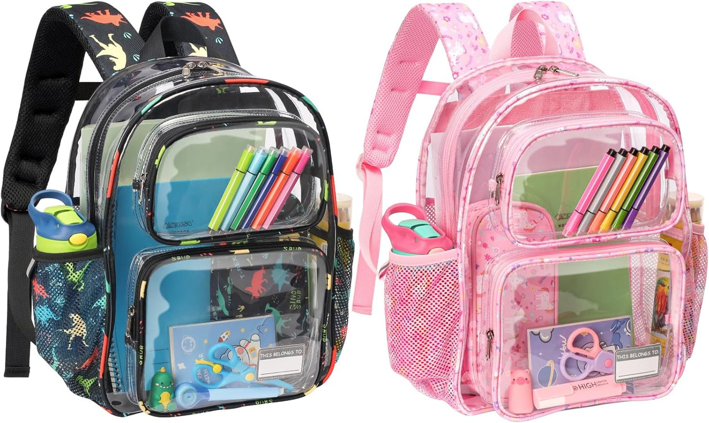 Clear Backpack for Kids - Heavy Duty Transparent Bookbag