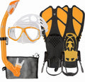 Kids Mask Fins Snorkel Set Snorkeling Packages - Comfortable Dry Top