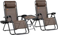 Zero Gravity Chair Set with Side Table - Portable Outdoor Recliners