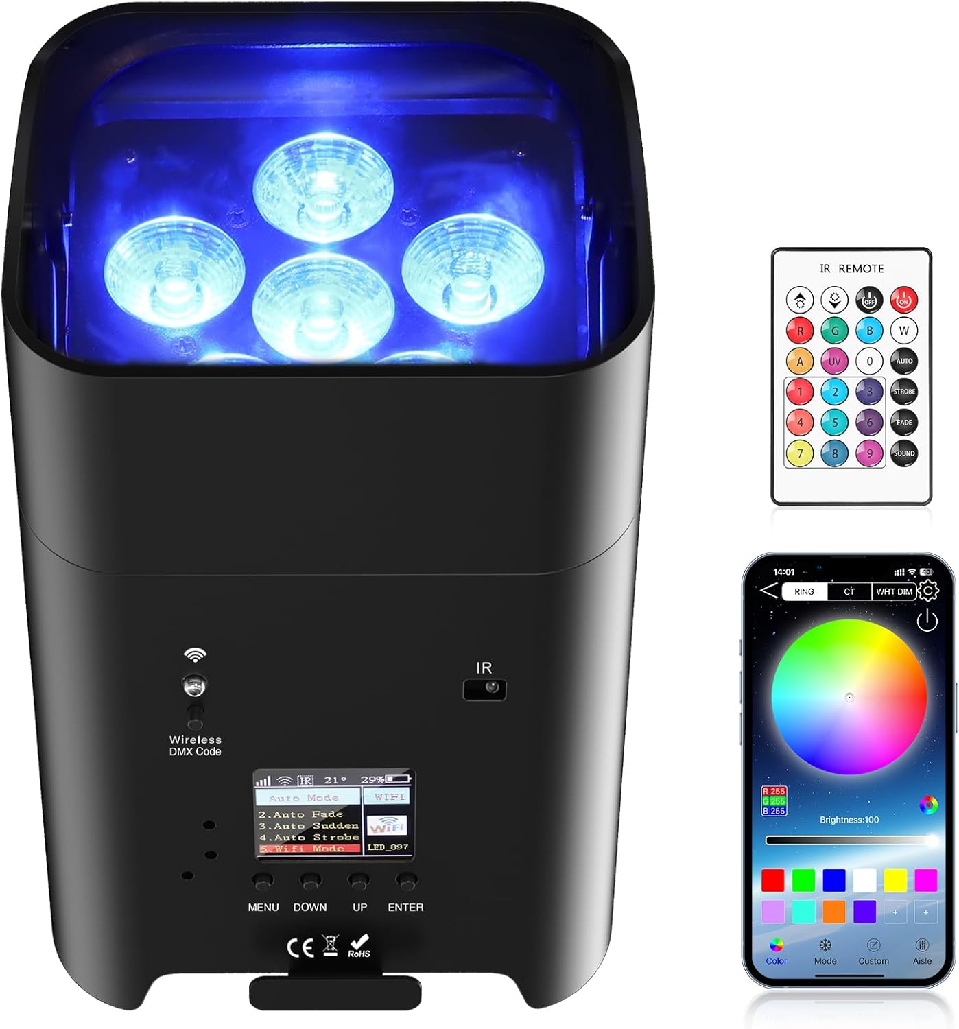 Battery Powered Uplights for Stunning Events with RGBWA+UV