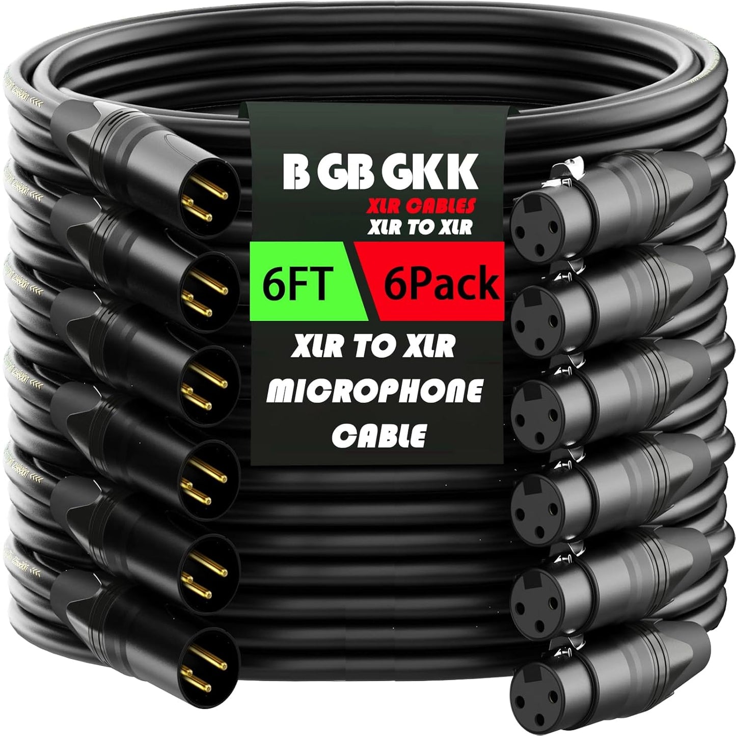 Professional 6ft XLR Cables 6 Pack for Superior Sound Quality