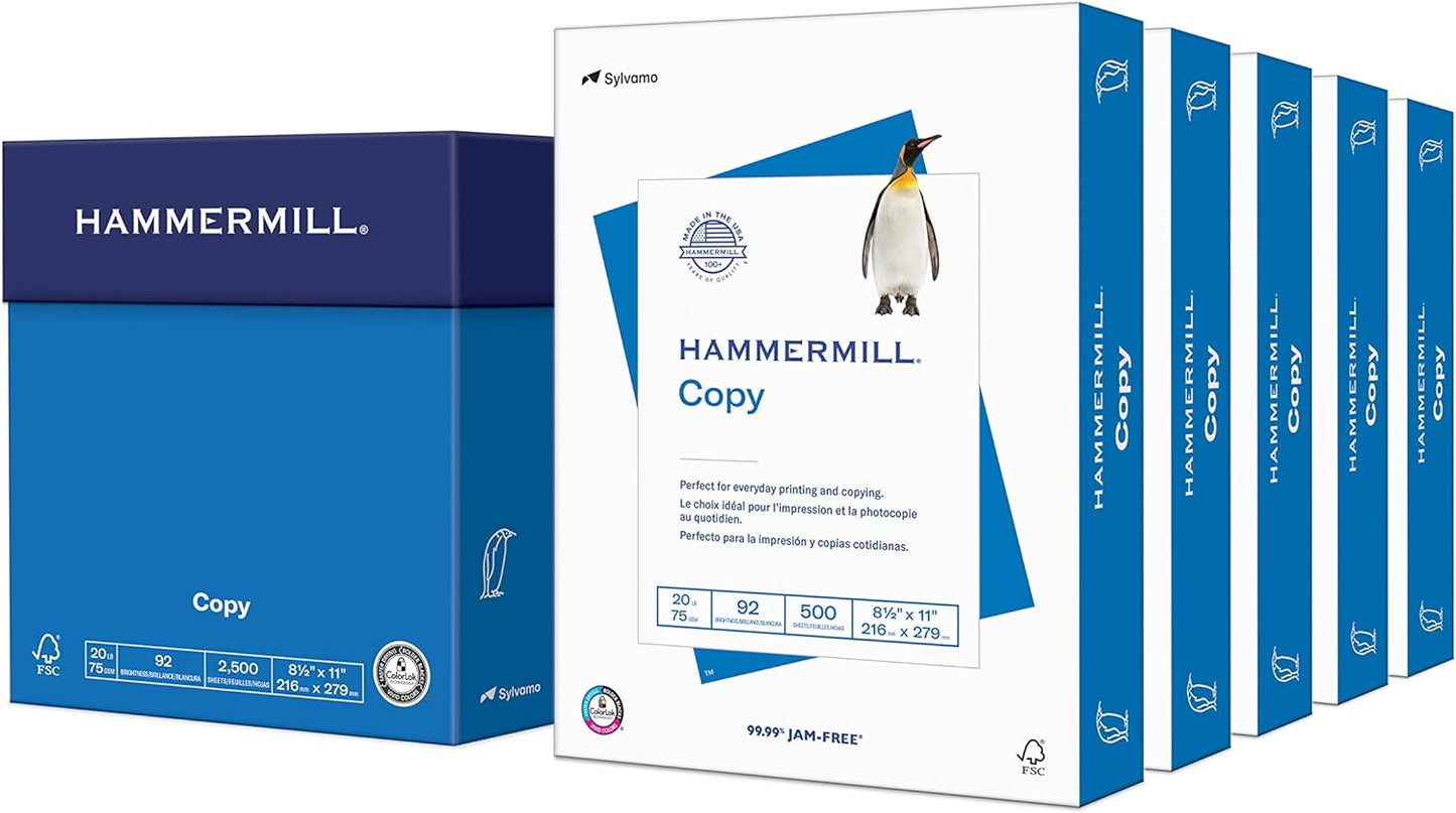 Hammermill Printer Paper 20 lb Copy Paper 8.5 x 11 for Quality Prints