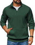 Mens Quarter Zip Pullover Fleece Lined Sweatshirt - Warm, Comfortable