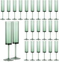24 Pack Acrylic Dark Green Champagne Flutes - Party Ready Glassware