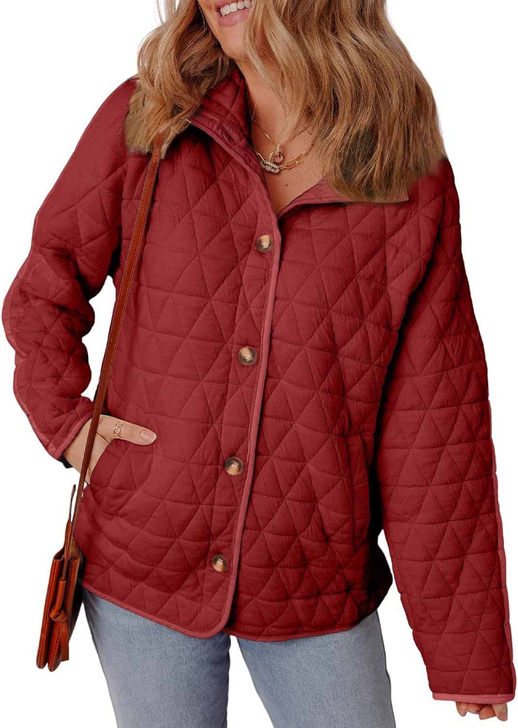 Lightweight Diamond Quilted Jacket for Women - Stylish & Warm