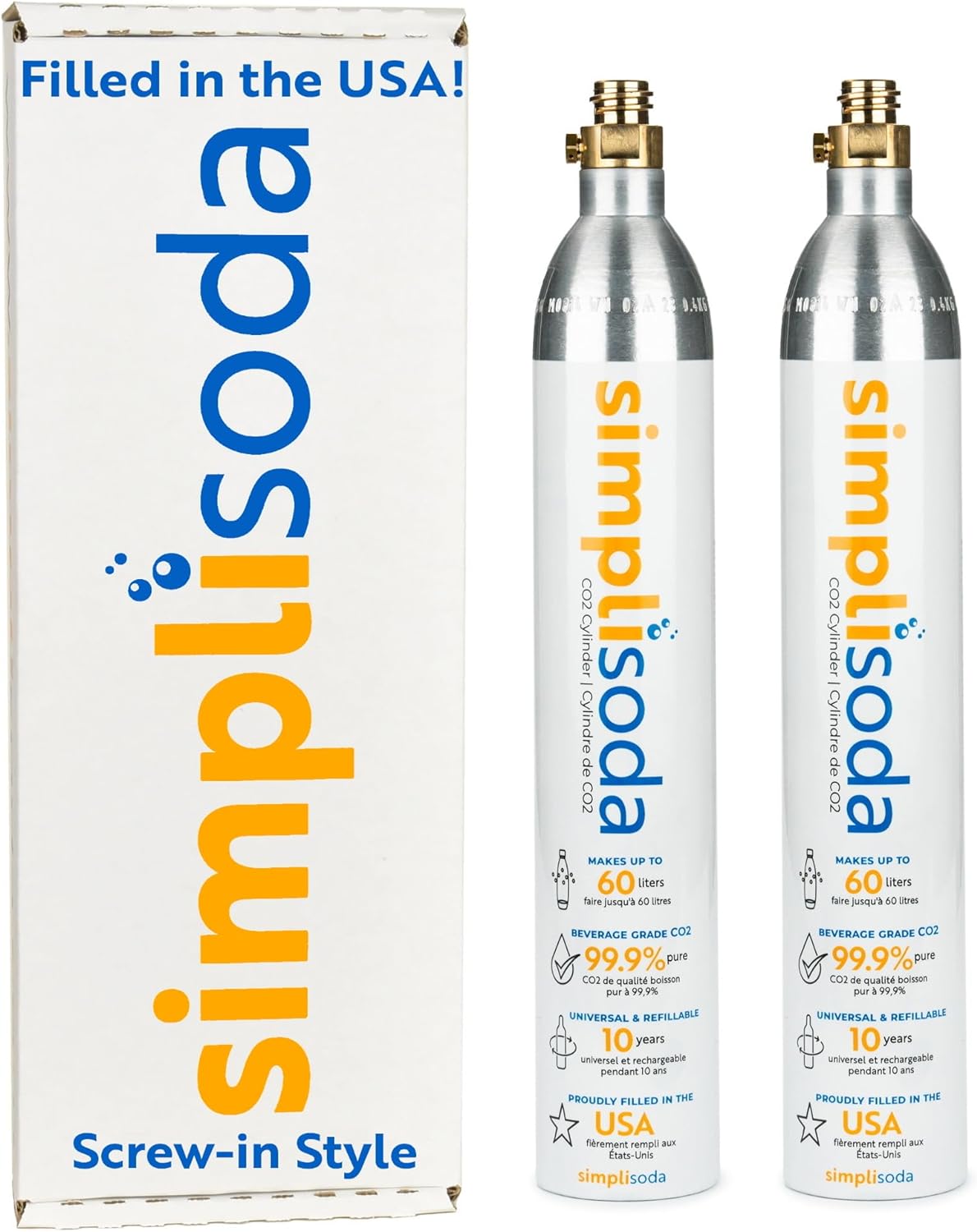 Refill with Ease: Simpli Soda CO2 Canisters 14.5 oz (Set of 2)