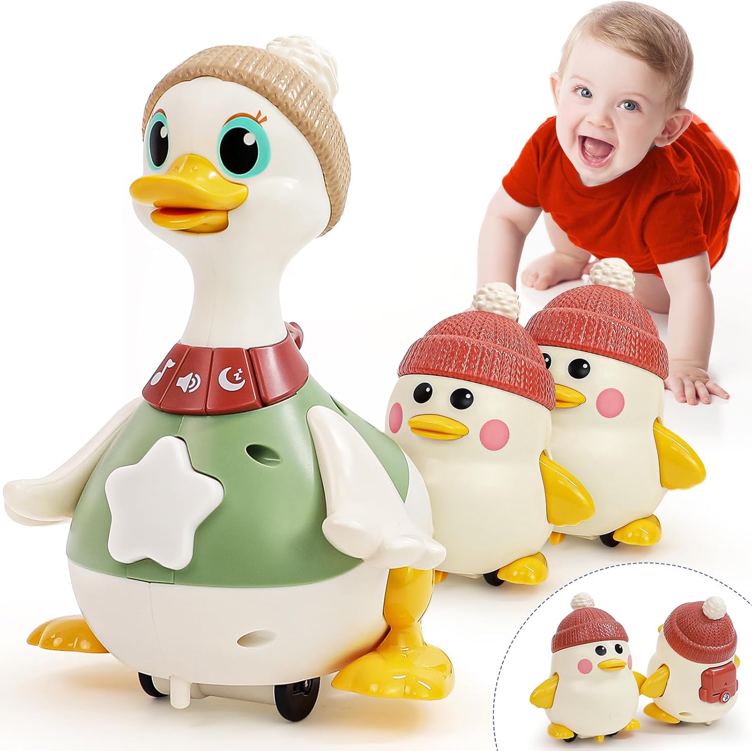 Musical Dancing Duck Toy Set for Babies 6-12 Months Fun