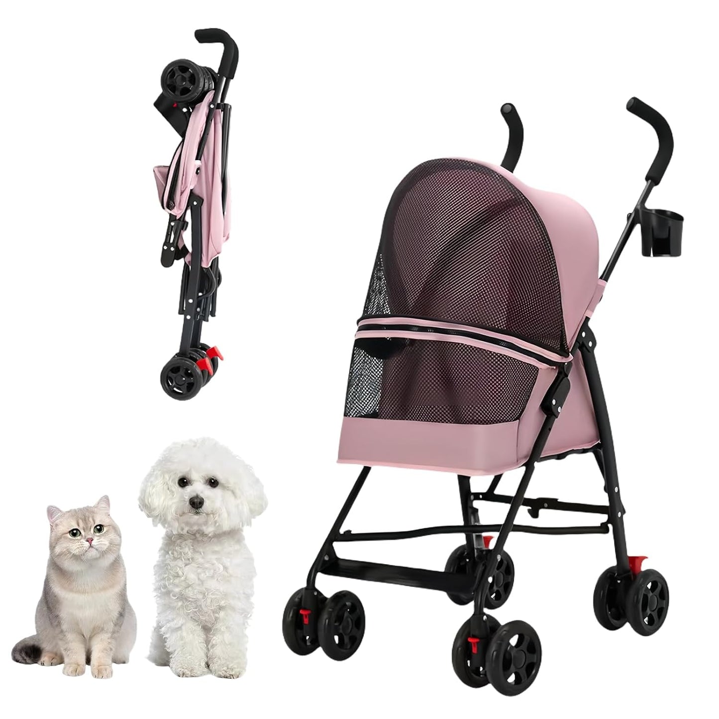 Pet Stroller for Small Dogs and Cats - Foldable and Durable