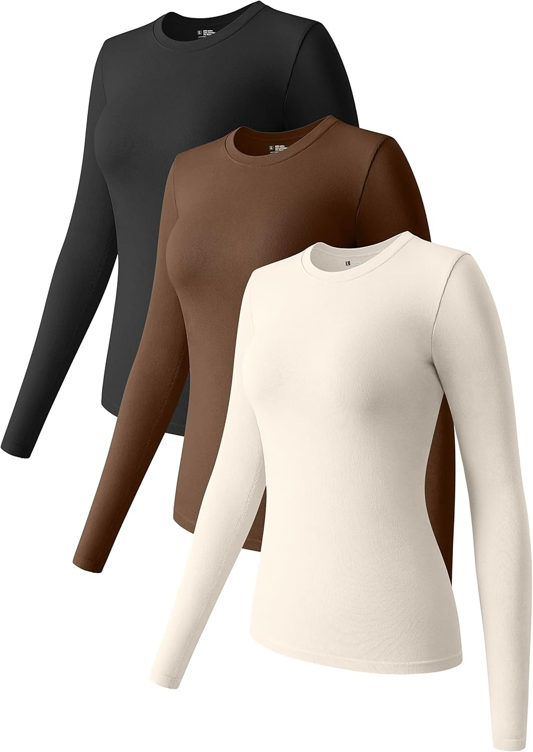 OQQ Womens 3 Piece Long Sleeve Tops for Casual and Active Wear