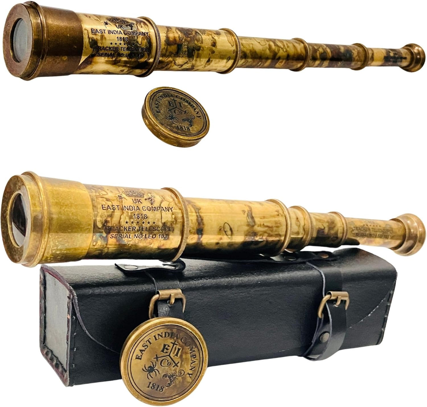 Rare Brass Telescope Spyglass - Vintage Pirate Gift for Men