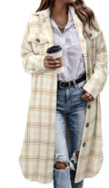 Womens Plaid Shacket Jacket Long Corduroy Shirt - Cozy Oversized Style