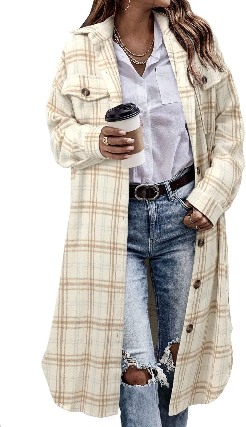 Chiczone Womens Plaid Shacket Jacket for Casual Style Lovers