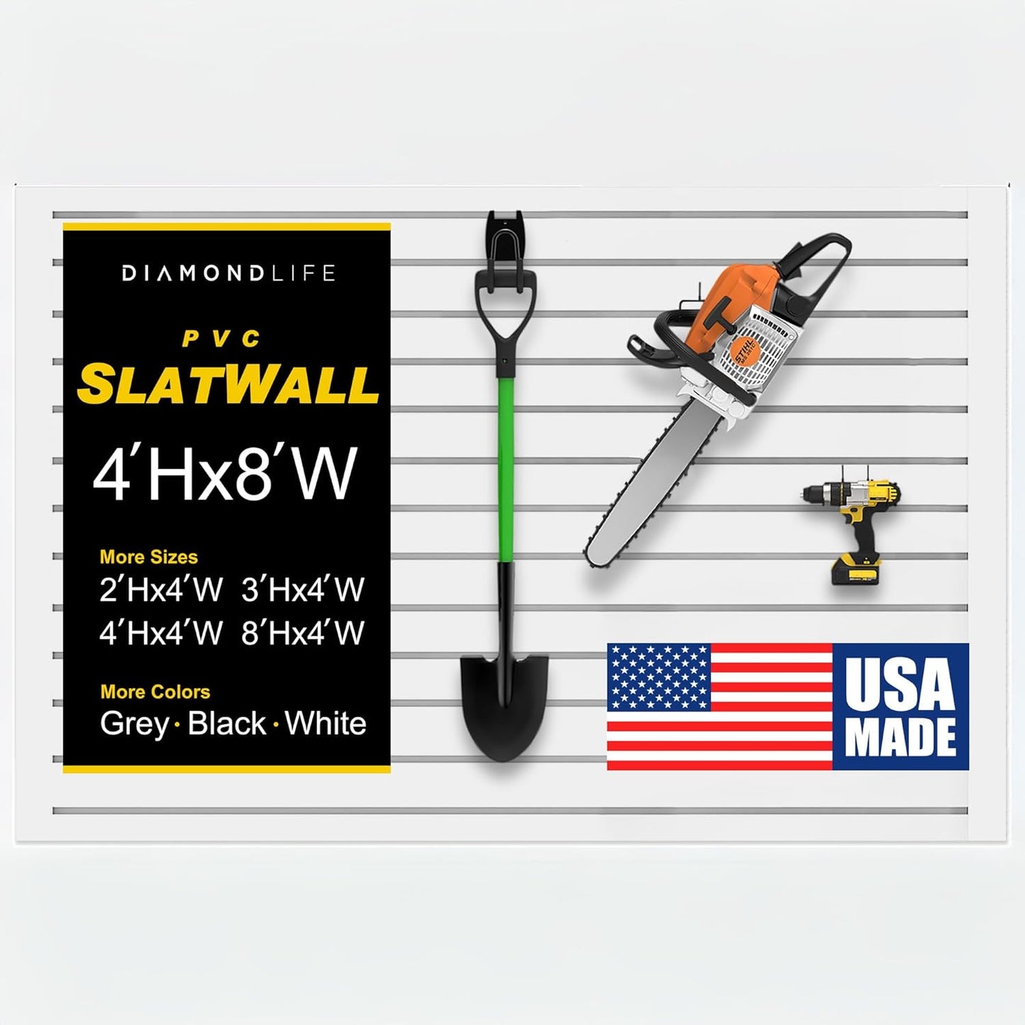 Durable Slatwall Panel Garage Wall Organizer for Storage Needs