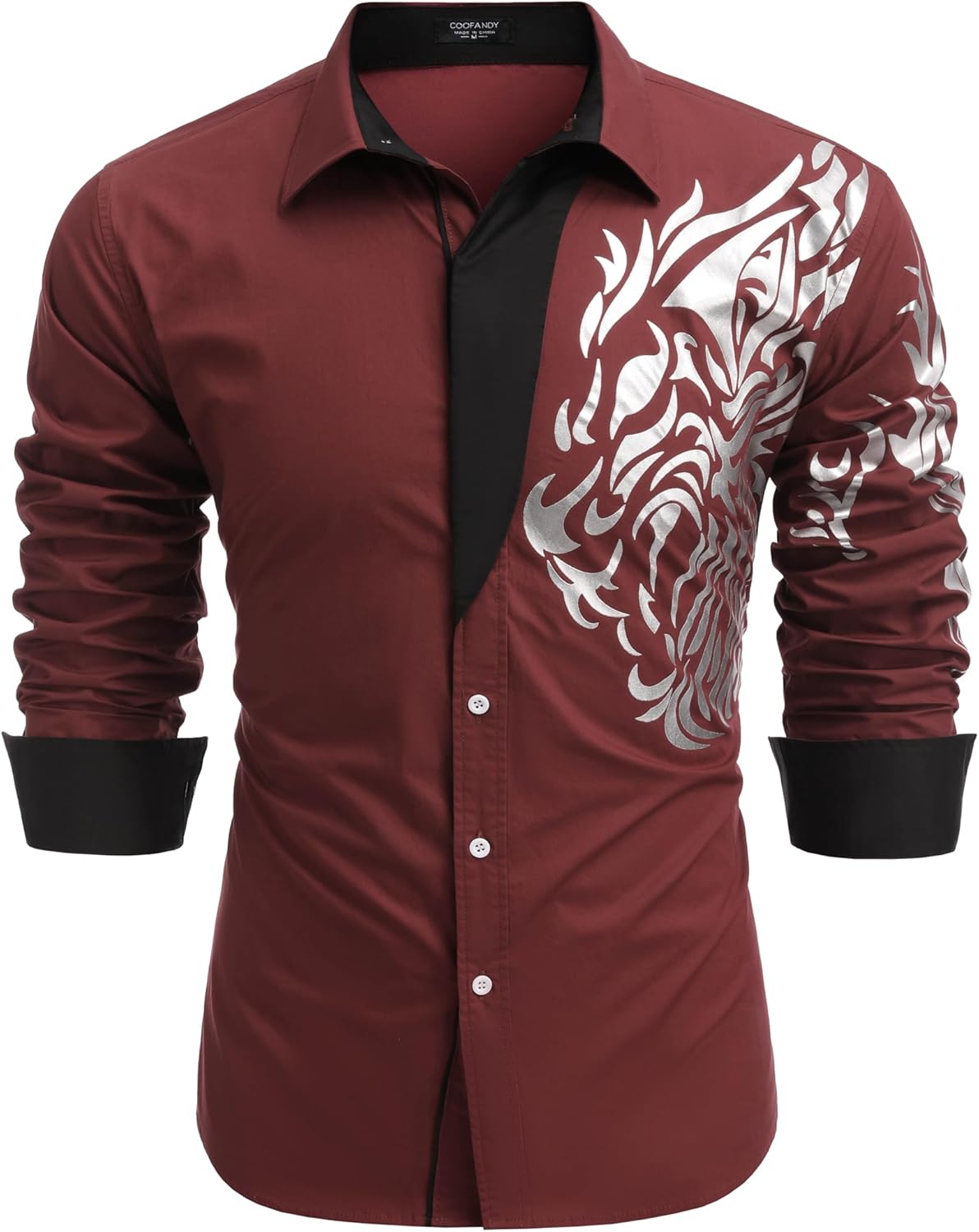 Stylish COOFANDY Men's Print Button Down Dress Shirt for All Occasions